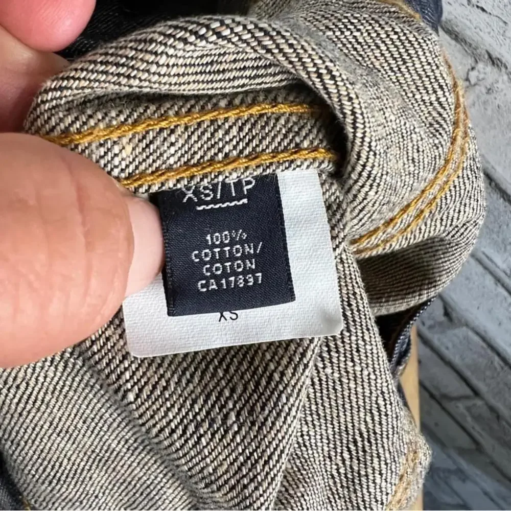 Banana Republic Premium Denim Cropped Dark Wash Jean Jacket Size XS - Picture 13 of 15